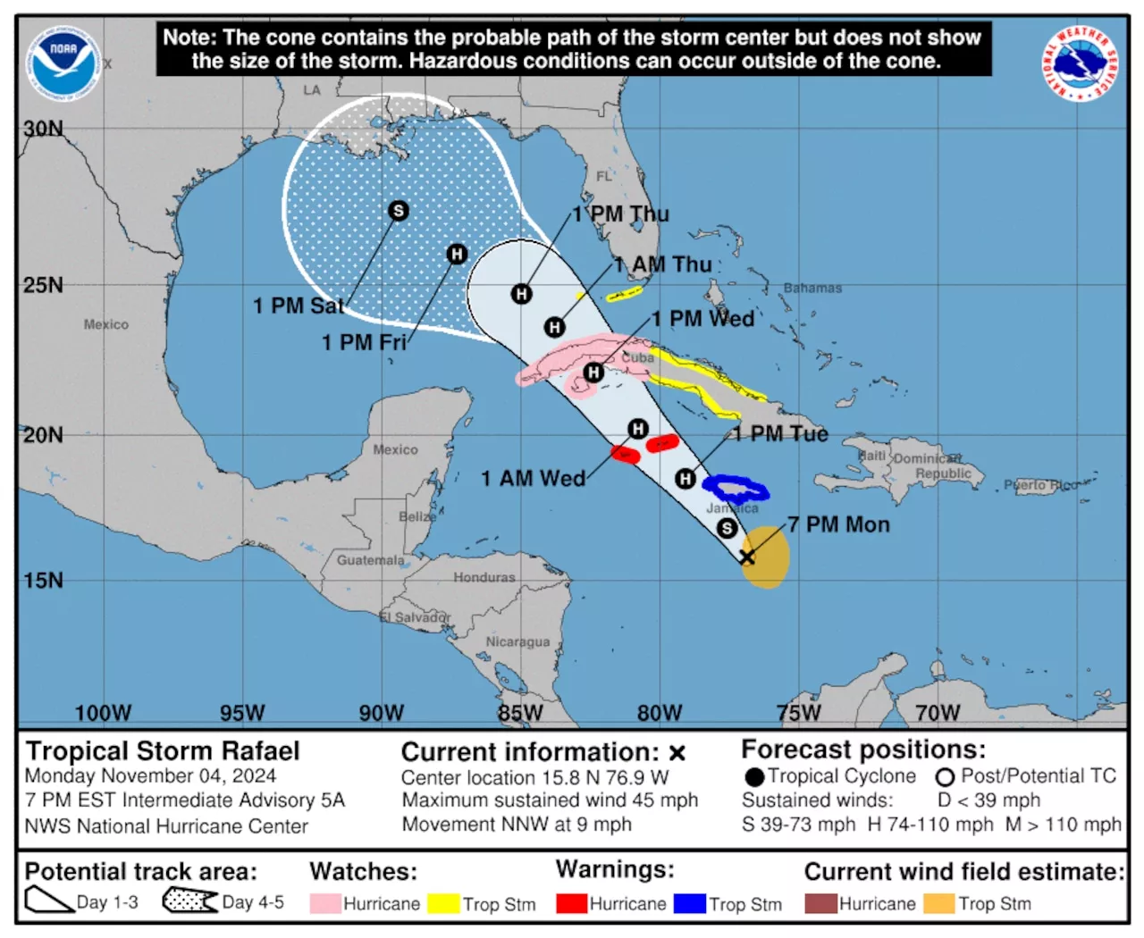 Tropical Storm Rafael forms in Caribbean and could hit Cuba as a hurricane