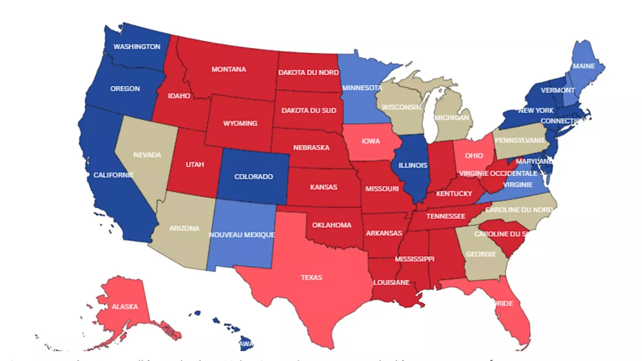 Présidentielle américaine : la carte pour comprendre comment Donald Trump et Kamala Harris peuvent gagner l'élection