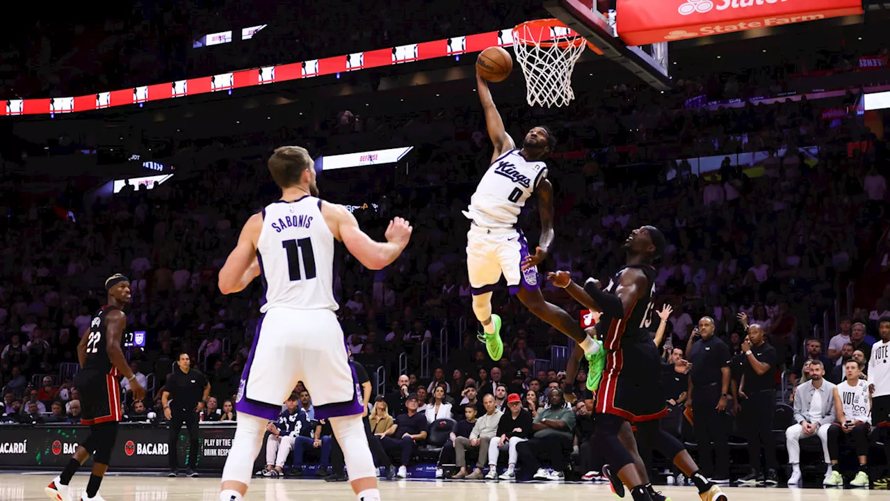 Miami Heat center Bam Adebayo Falls Short vs. Sacramento Kings' Domantas Sabonis