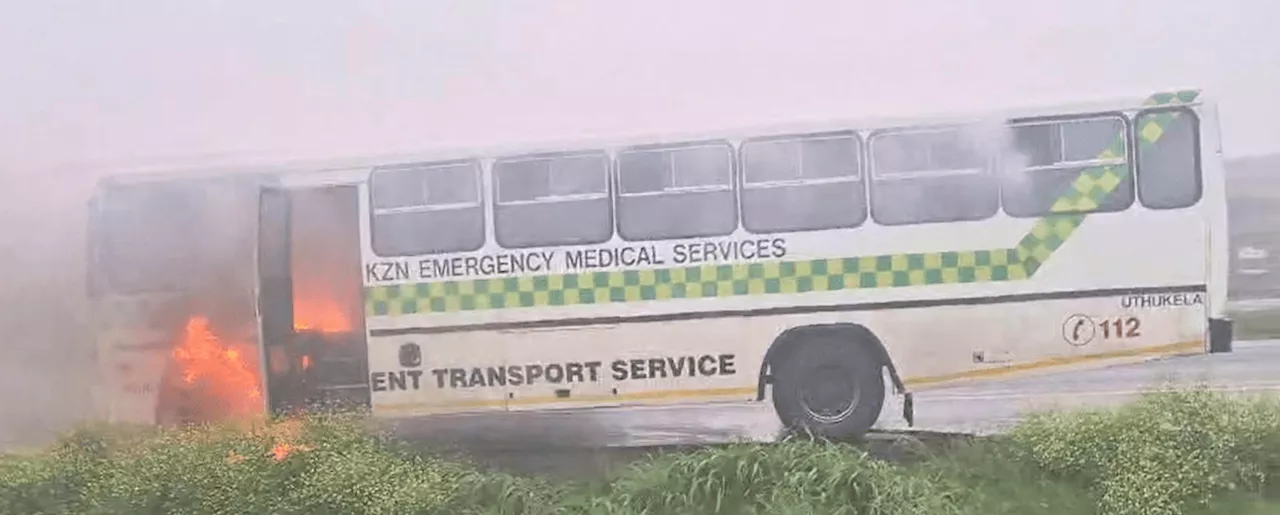 KwaZulu-Natal Health bus transporting patients catches fire [video]