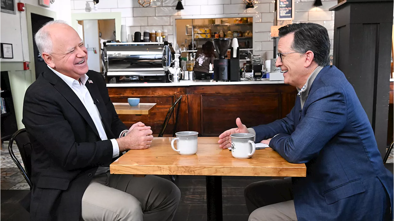 Stephen Colbert Travels to Philadelphia for Election Eve Tim Walz Interview: “The Choice Is So Stark”