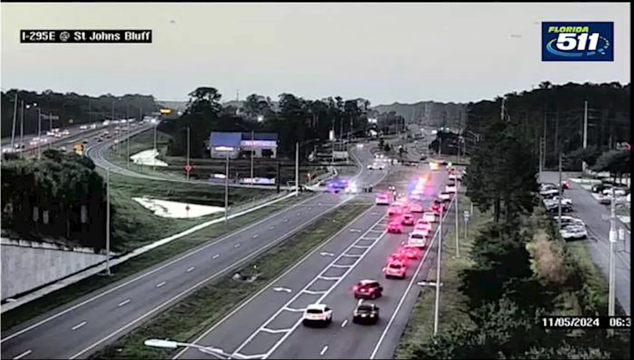 Deadly crash blocking all lanes of St. Johns Bluff northbound at I-295: FHP