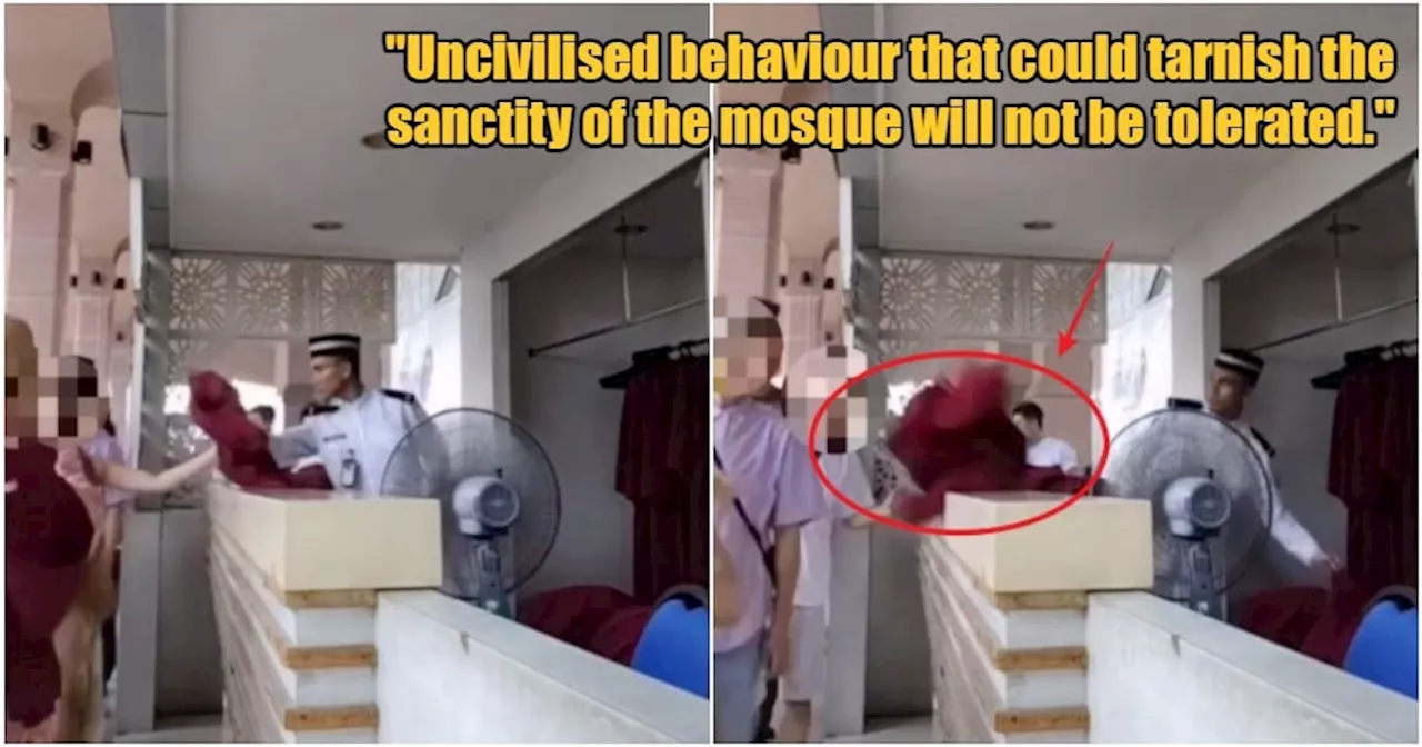 Viral Video Shows Rowdy China Tourist Throwing Robe at Putrajaya Mosque Staff, JAKIM Vows to Take Action