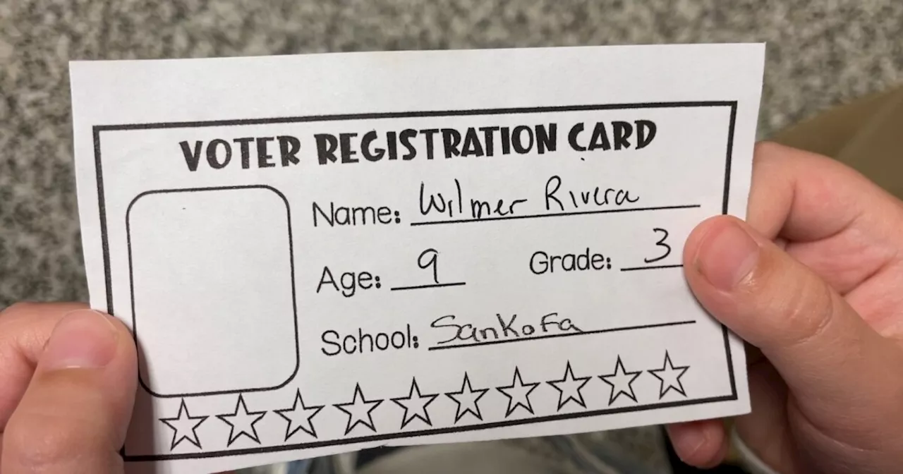 Local elementary school students hold mock election to learn importance of voting