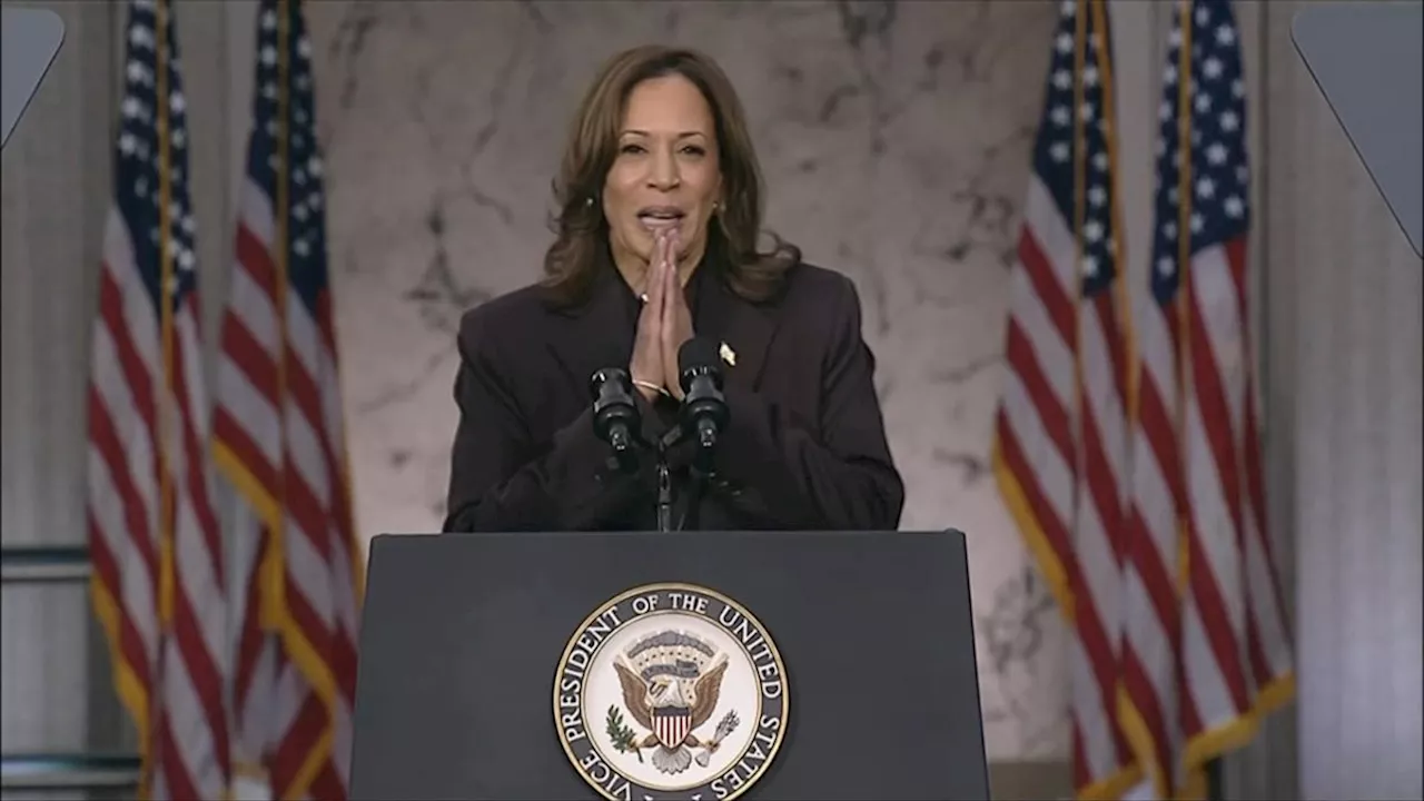 Kamala Harris speaks publicly for the first time since landslide loss to Donald Trump in US election