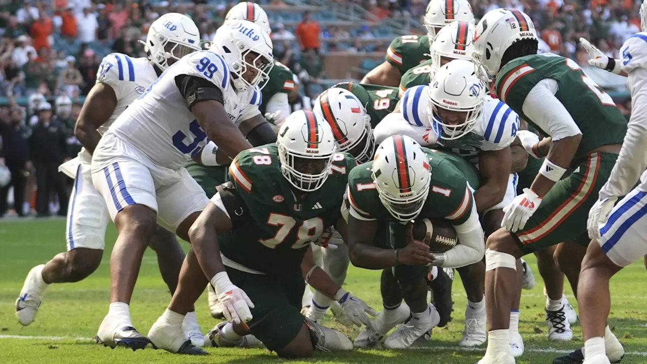 No. 4 Miami, No. 13 SMU sit unbeaten and tied atop ACC and as surprise options for 12-team playoff