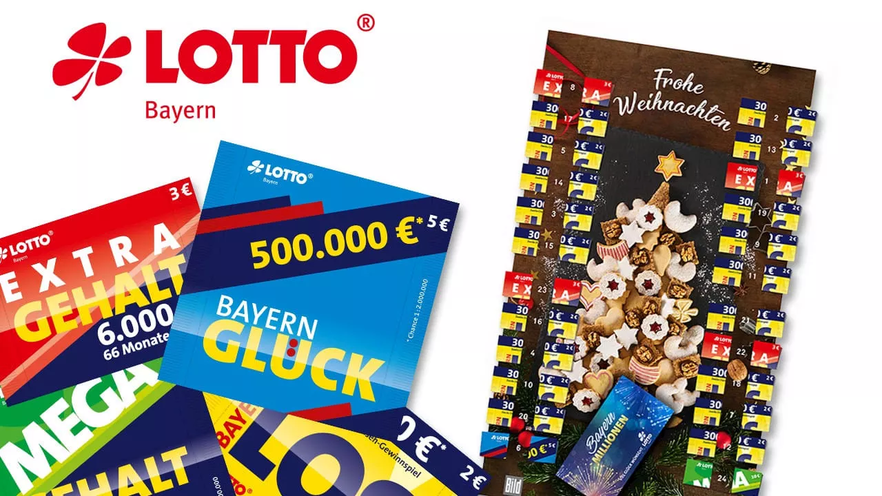 LOTTO Bayern Adventskalender: Gewinnen Sie täglich Aufreißlose.