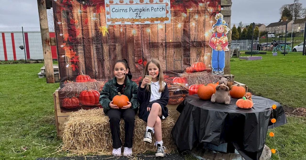 Pupils get the chance to pick a pumpkin on their own patch at Cambuslang school