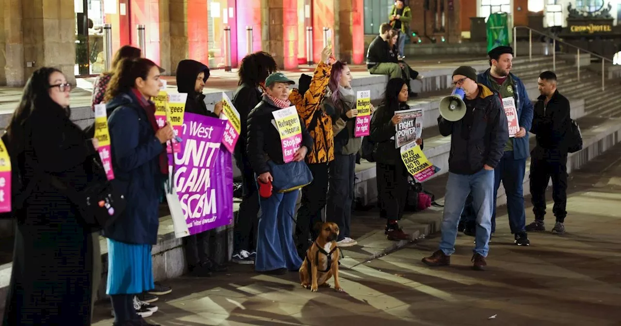 Dozens of anti-Trump protestors oppose US president at Lime Street vigil