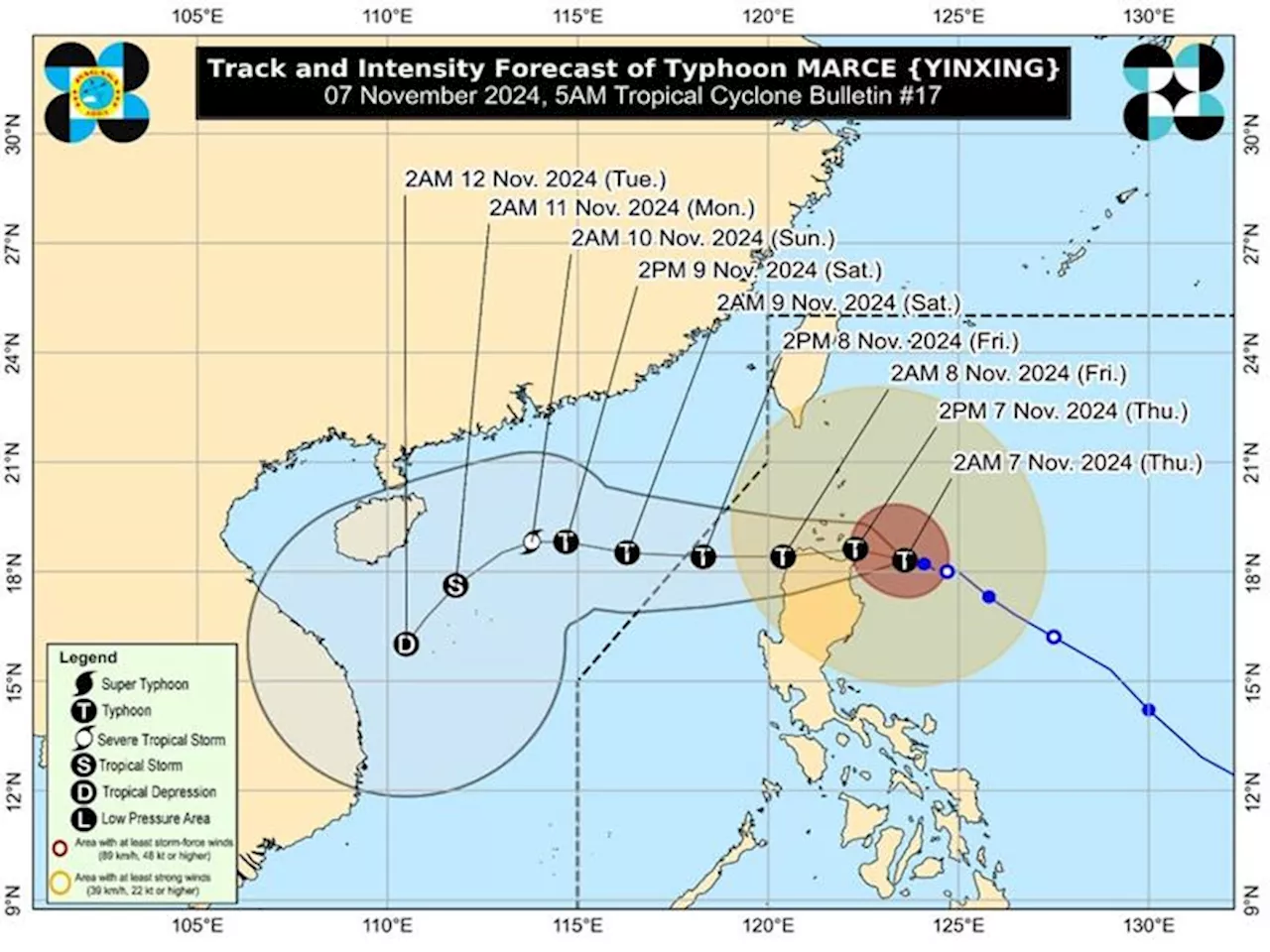 Marce maintains course, to make landfall over Babuyan Islands