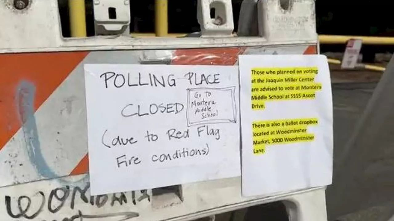 Bay Area polling location closed due to fire concerns