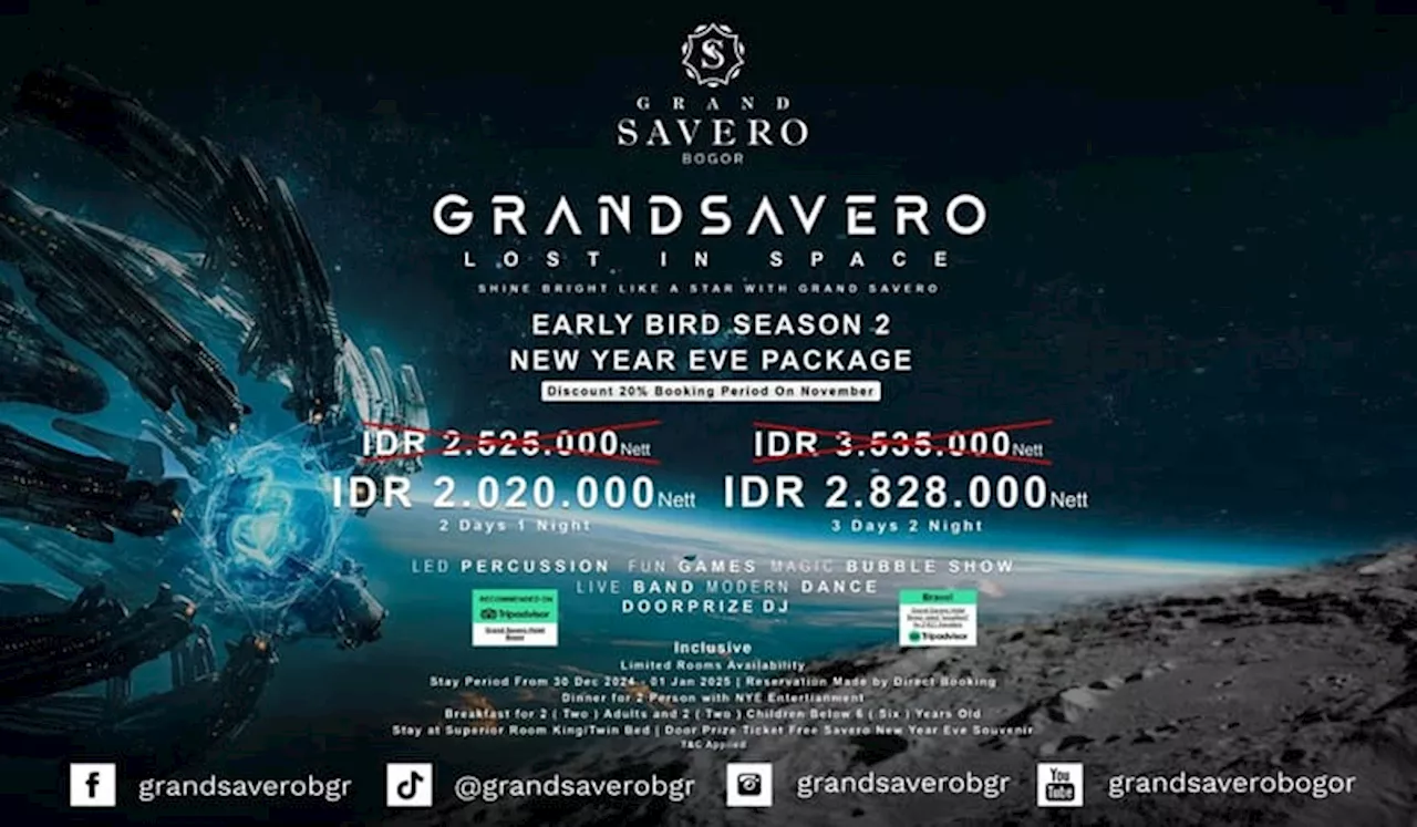 Promo Early Bird Malam Tahun Baru 2025 di Hotel Grand Savero Bogor dengan Diskon Menarik