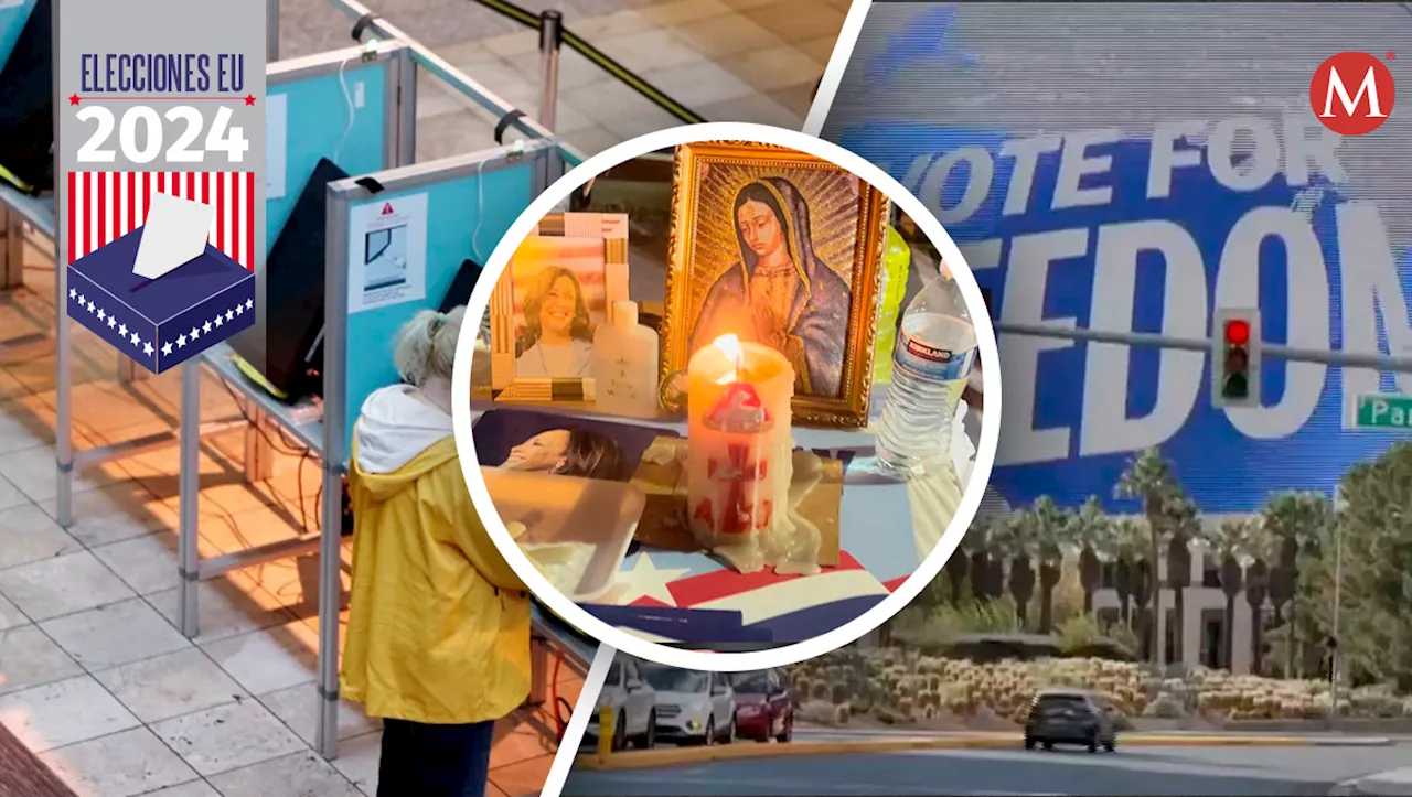 Con veladoras y la Virgen de Guadalupe, latinos apoyan a Kamala Harris en Las Vegas