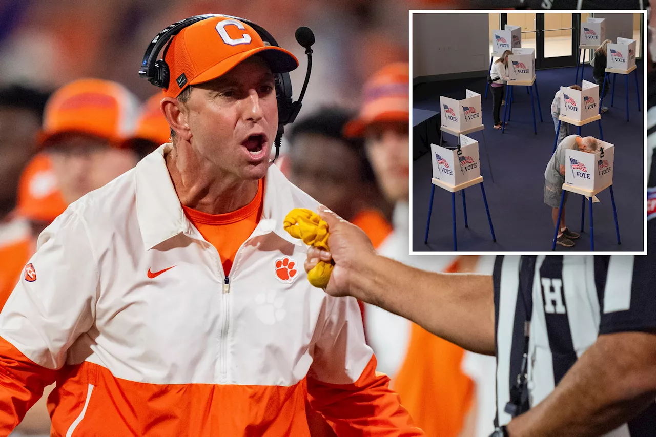 Clemson football coach Dabo Swinney 'couldn’t vote' on Election Day over to ballot mixup