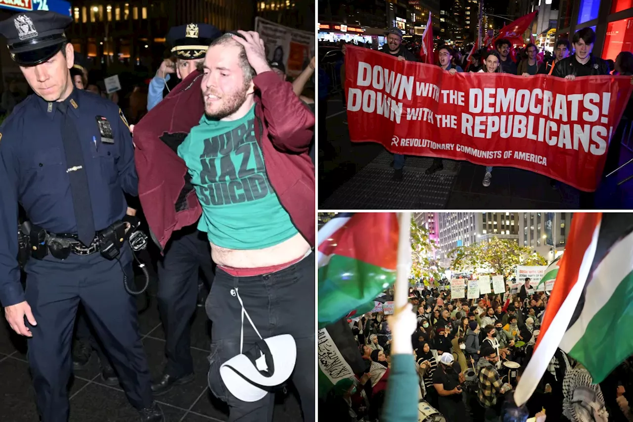 Hundreds of anti-Israel protesters swarm News Corp. building in Midtown where New York Post HQ is based— with mob denouncing Trump, Harris