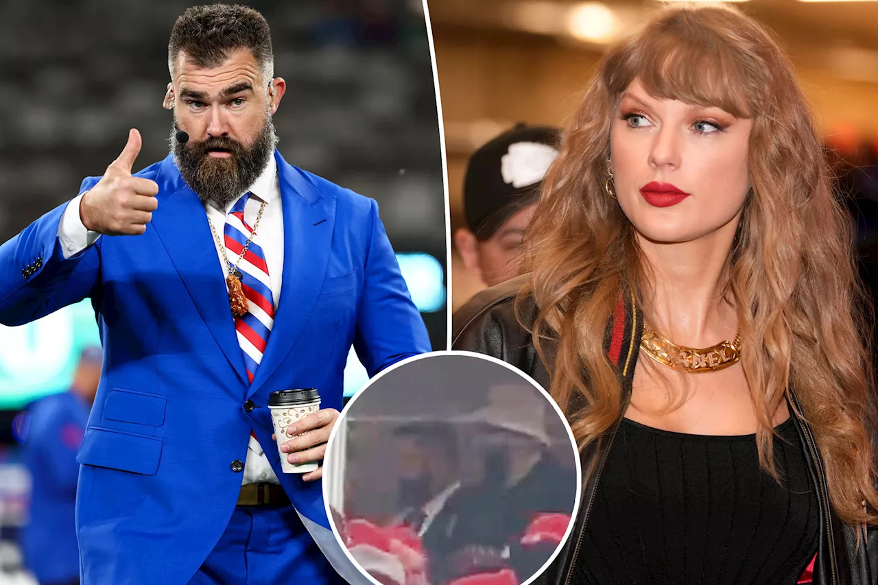 Taylor Swift and Jason Kelce share sweet moment at Chiefs game after he defended her, Travis in 'heated' interaction