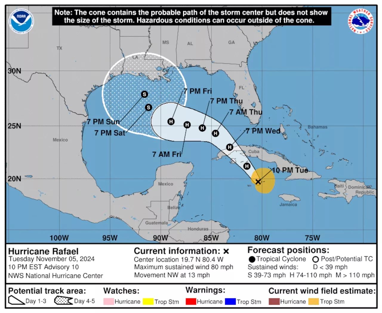 Rafael strengthens to a Category 1 hurricane as it barrels toward Cuba