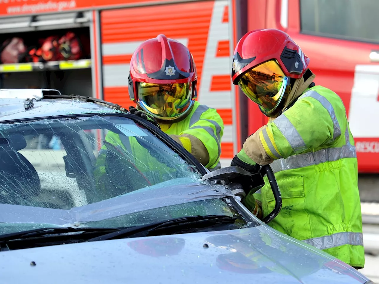 Two people taken to hospital after three-car crash on busy A53 near Market Drayton