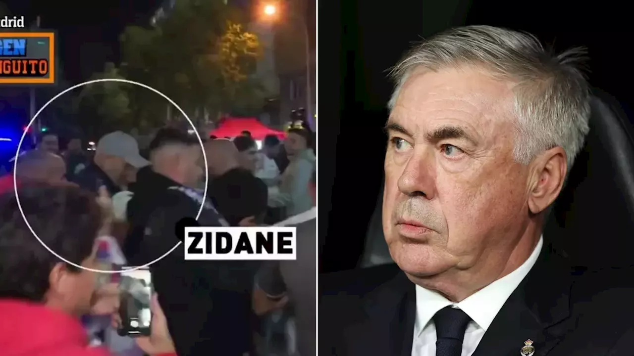 Zinedine Zidane makes rare Real Madrid appearance amid Carlo Ancelotti sack rumours after AC Milan defeat