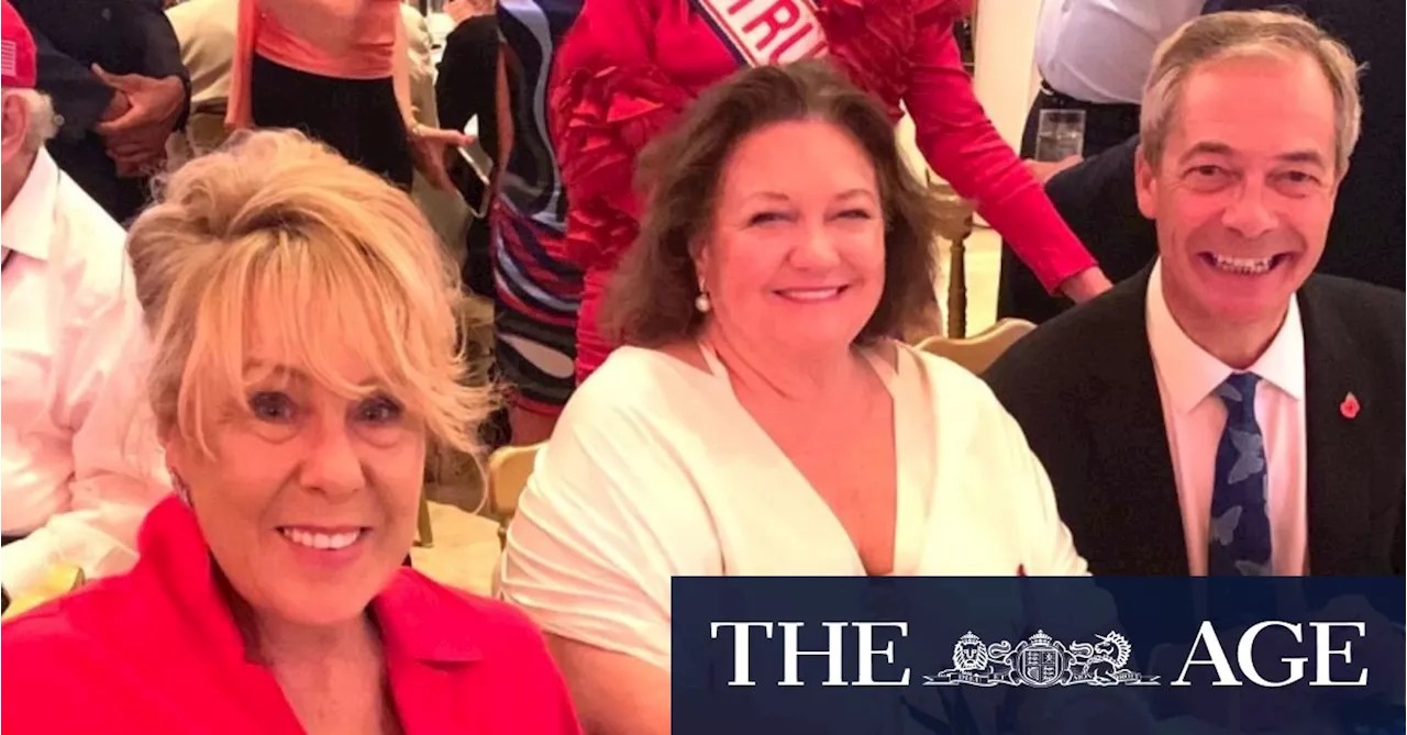 ‘Best night of my life’: Rinehart, McQueen front and centre at Trump’s victory party