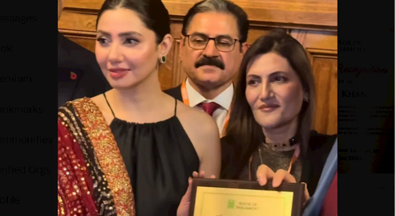 Mahira Khan wins Lifetime Achievement Award in UK parliament