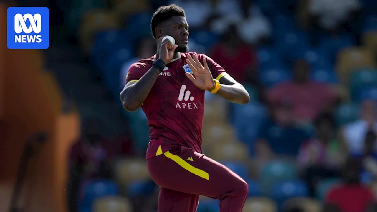 West Indian fast bowler Alzarri Joseph walks from field during match