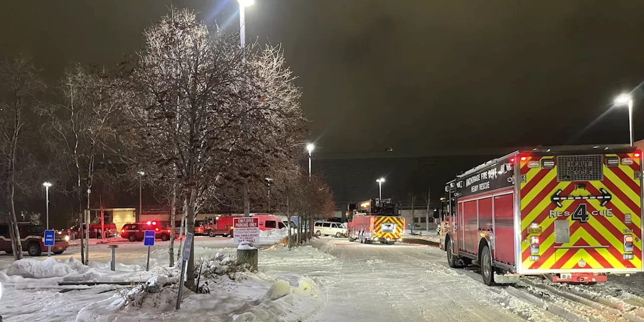 Scene now clear after more than a dozen fire trucks respond to fire near Anchorage jail