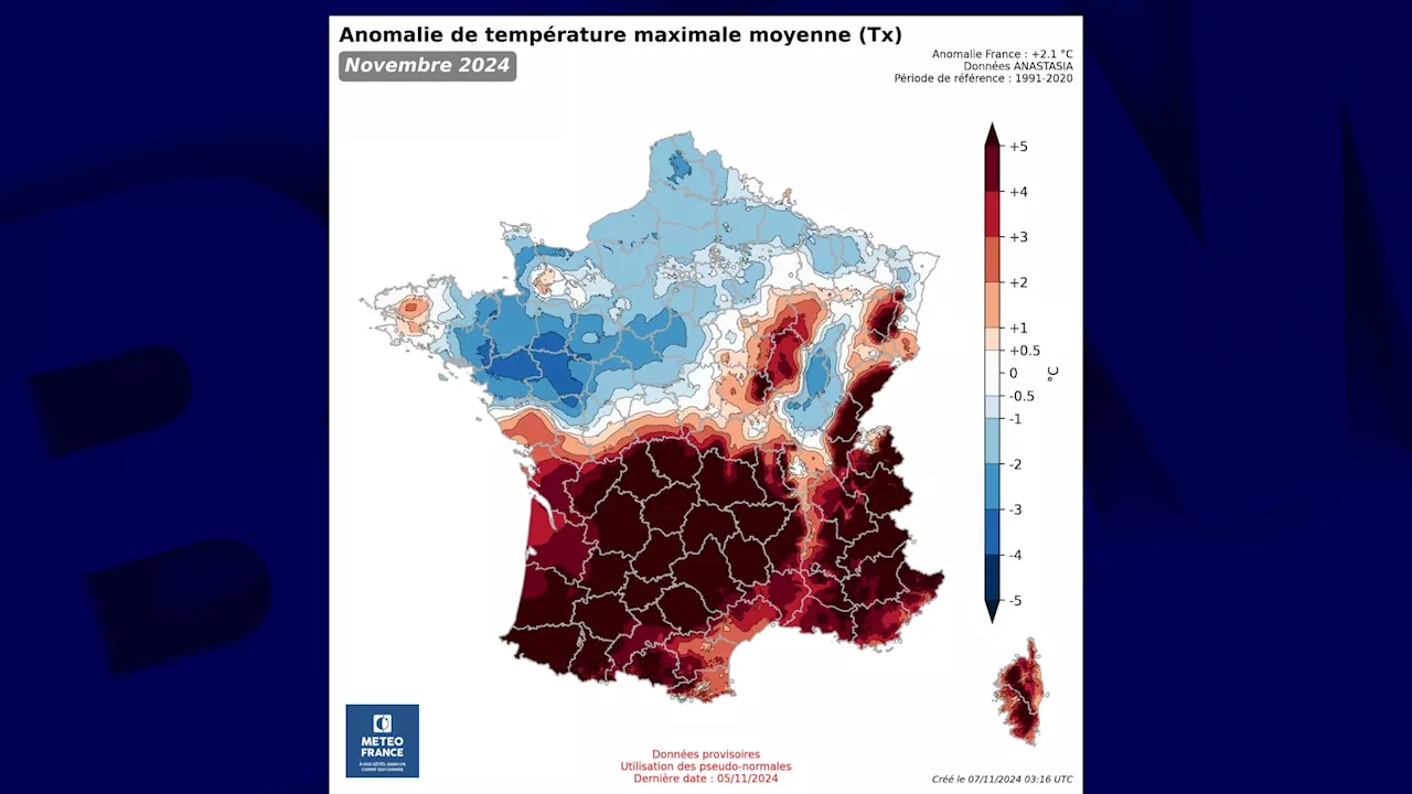 Températures et ensoleillement: la France coupée en deux depuis le début du mois de novembre