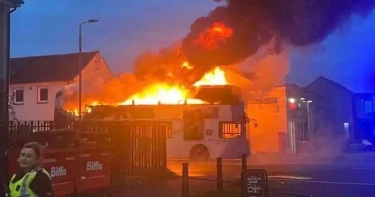 Bus catches fire on Scots street as flames tear through vehicle