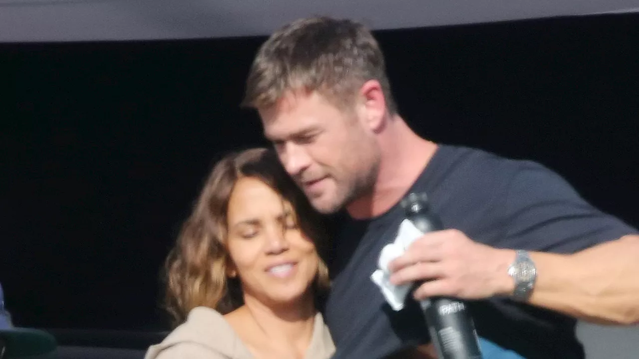 Halle Berry shares sweet embrace with Chris Hemsworth on LA set of new film Crime 101