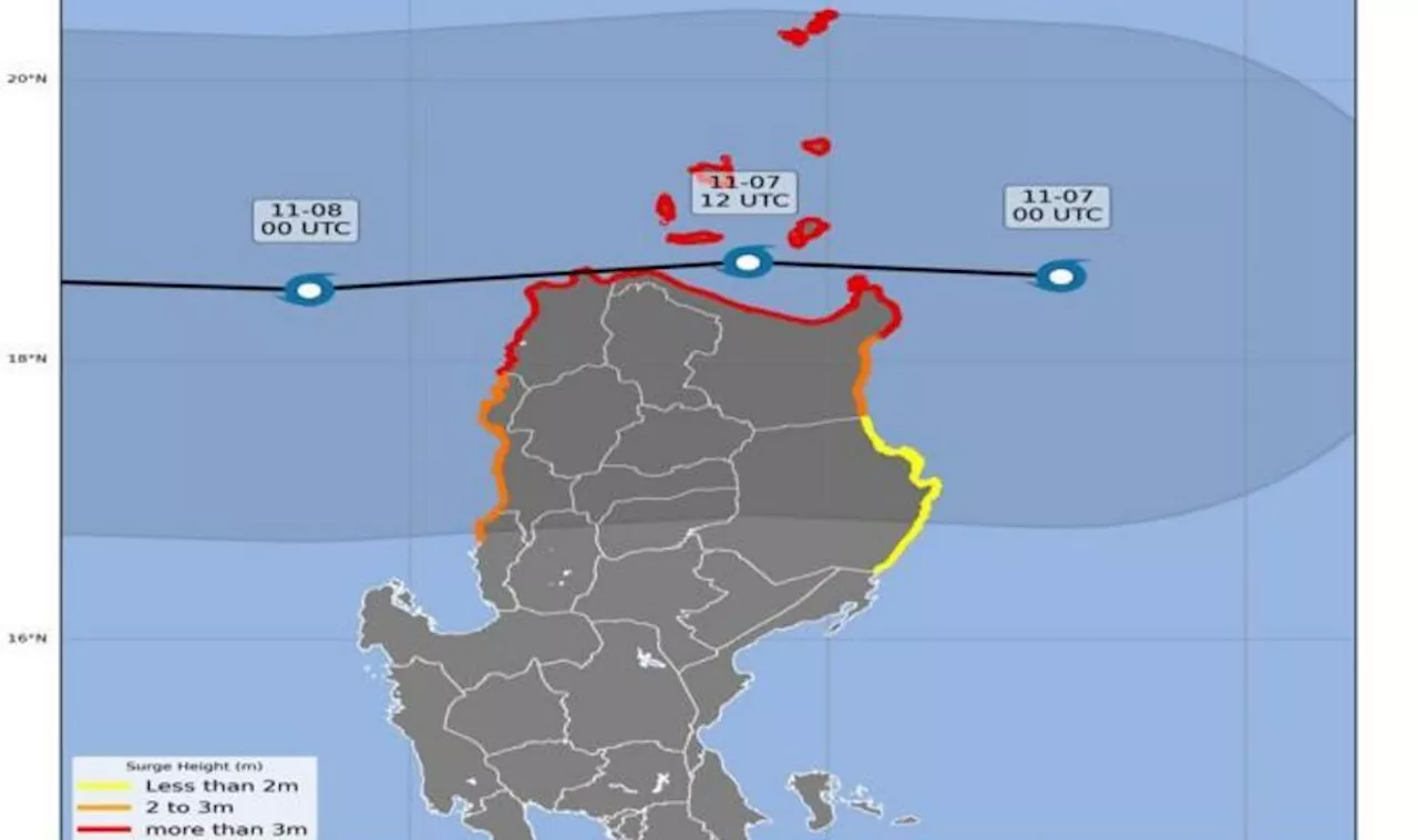 PAGASA: 'High risk' of storm surge in N. Luzon areas amid Marce