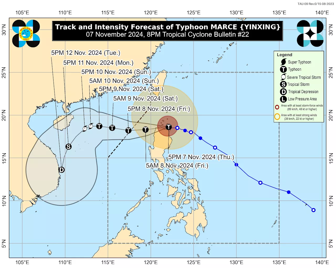 Signal No. 4, itinaas ng PAGASA sa ilang lugar sa northern Luzon dahil sa bagyong 'Marce'