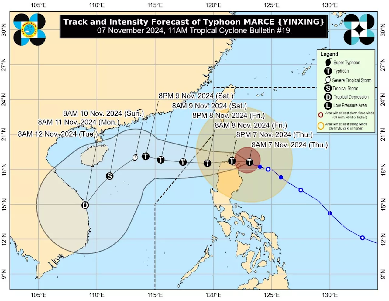 Signal No. 4 up over 3 areas as Marce intensifies, 'dangerously' approaches Cagayan