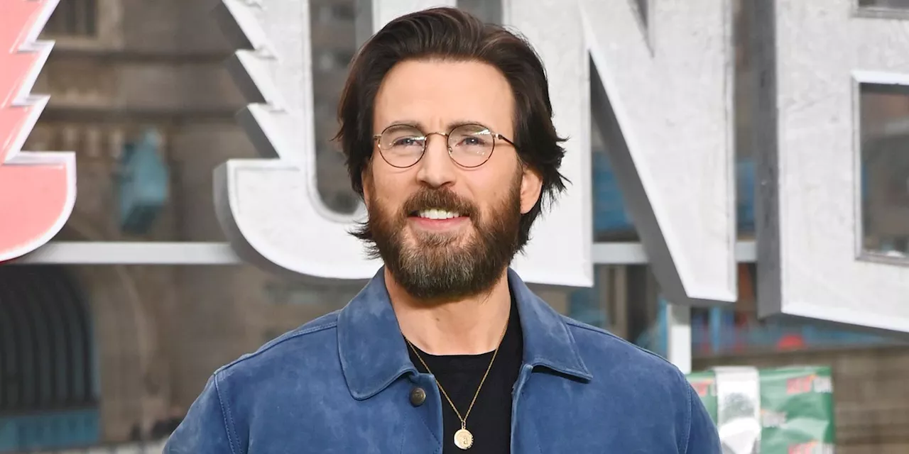 Chris Evans Looks Unrecognizable With a Beard and Hot Professor Long Hair