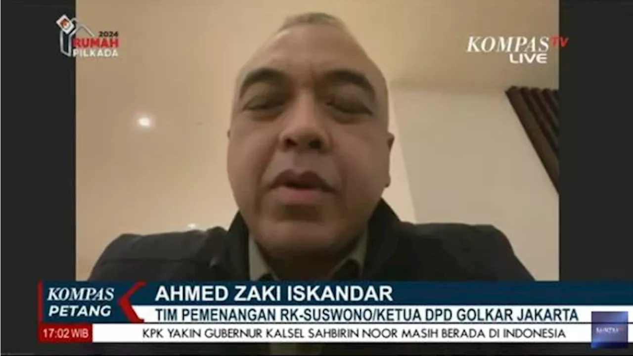 Ahmed Zaki: Ridwan Kamil-Suswono akan Lanjutkan Program Jokowi semasa jadi Gubernur DKI Jakarta