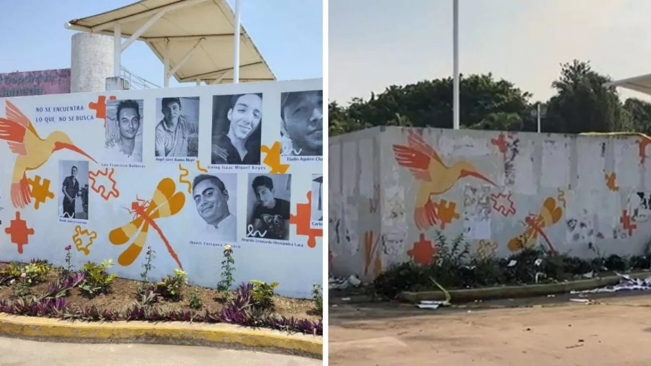 Ayuntamiento de Coatzacoalcos acusa al Gobierno del Estado de mandar a borrar mural de desaparecidos