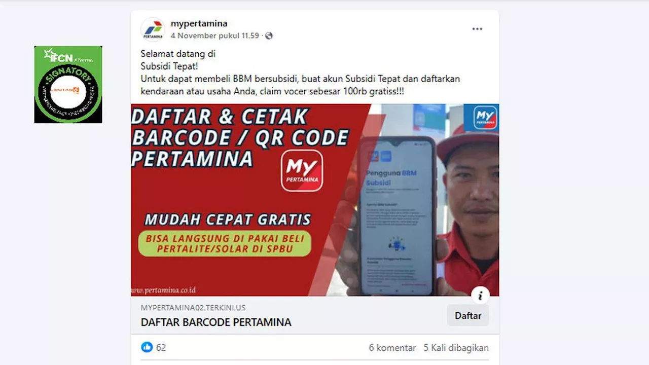 Link Pendaftaran Barcode BBM Bersubsidi Palsu Marak Beredar, Simak Daftarnya Biat Tak Terkecoh