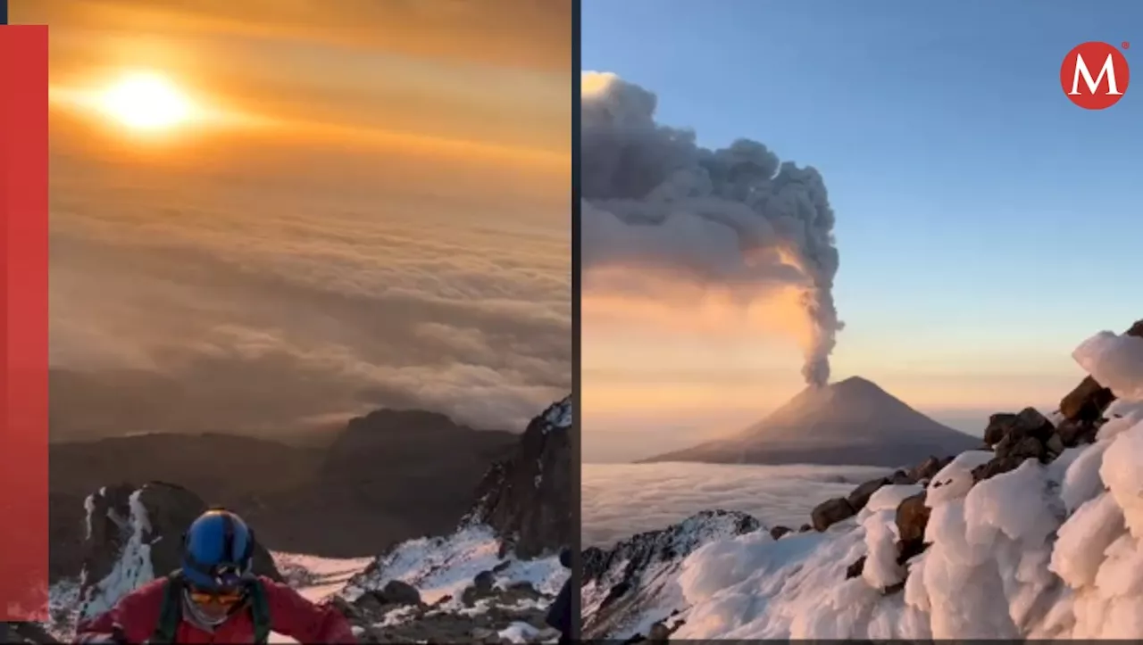 Tiktoker captura la INCREÍBLE vista del volcán Popocatépetl desde el Iztaccíhuatl