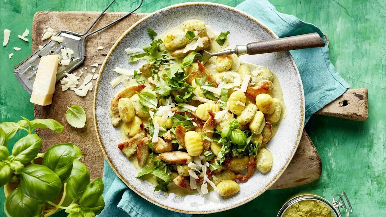 Pesto-Hähnchen-Geschnetzeltes mit Gnocchi