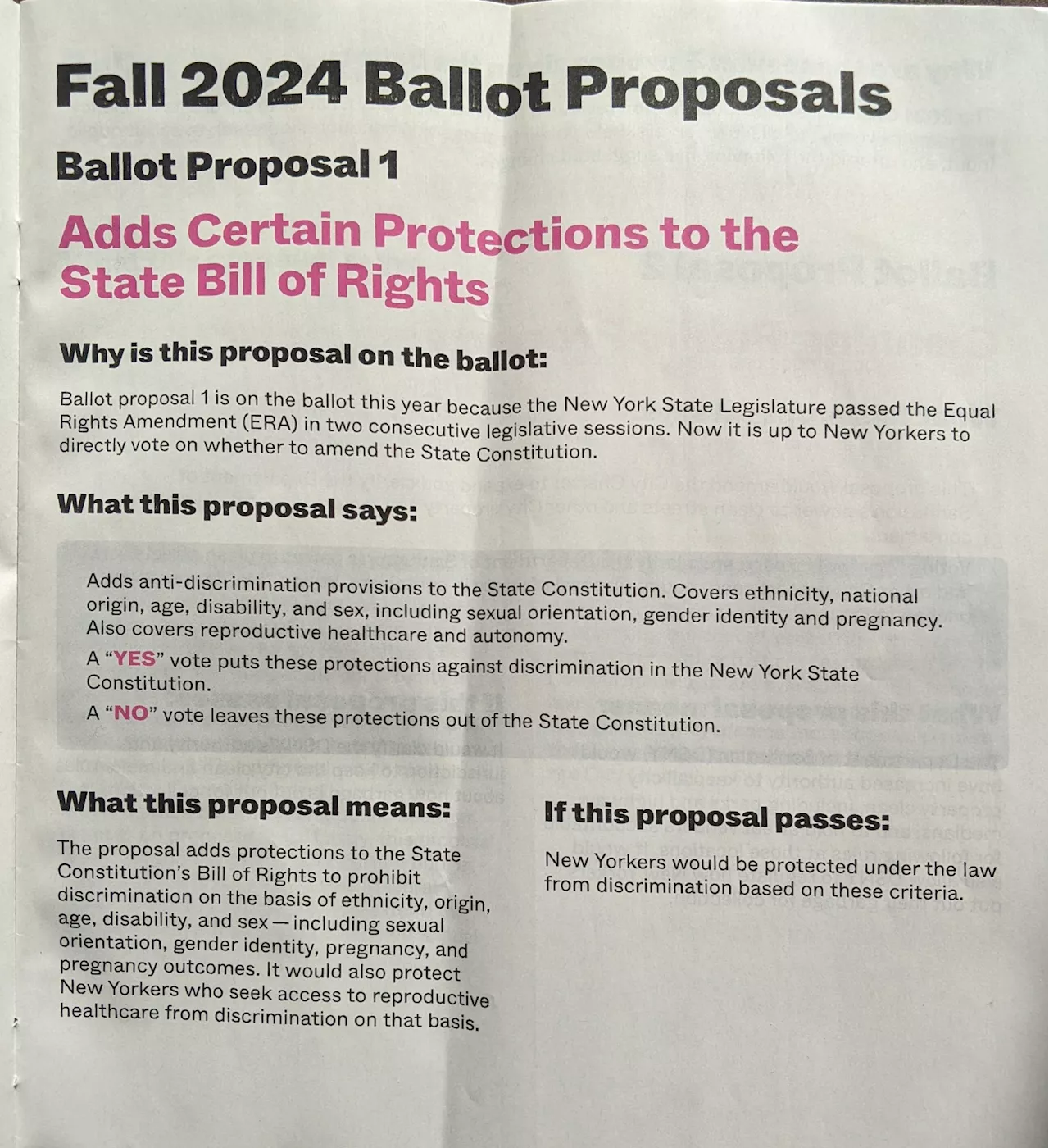 Flipped: NYC Ballot Measures Prop 1 – 5 pass, Prop 6 voted down