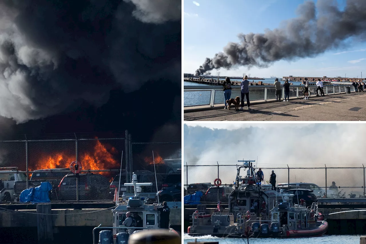 Fire erupts at NYPD's Brooklyn auto pound, damaging 22 vehicles: sources