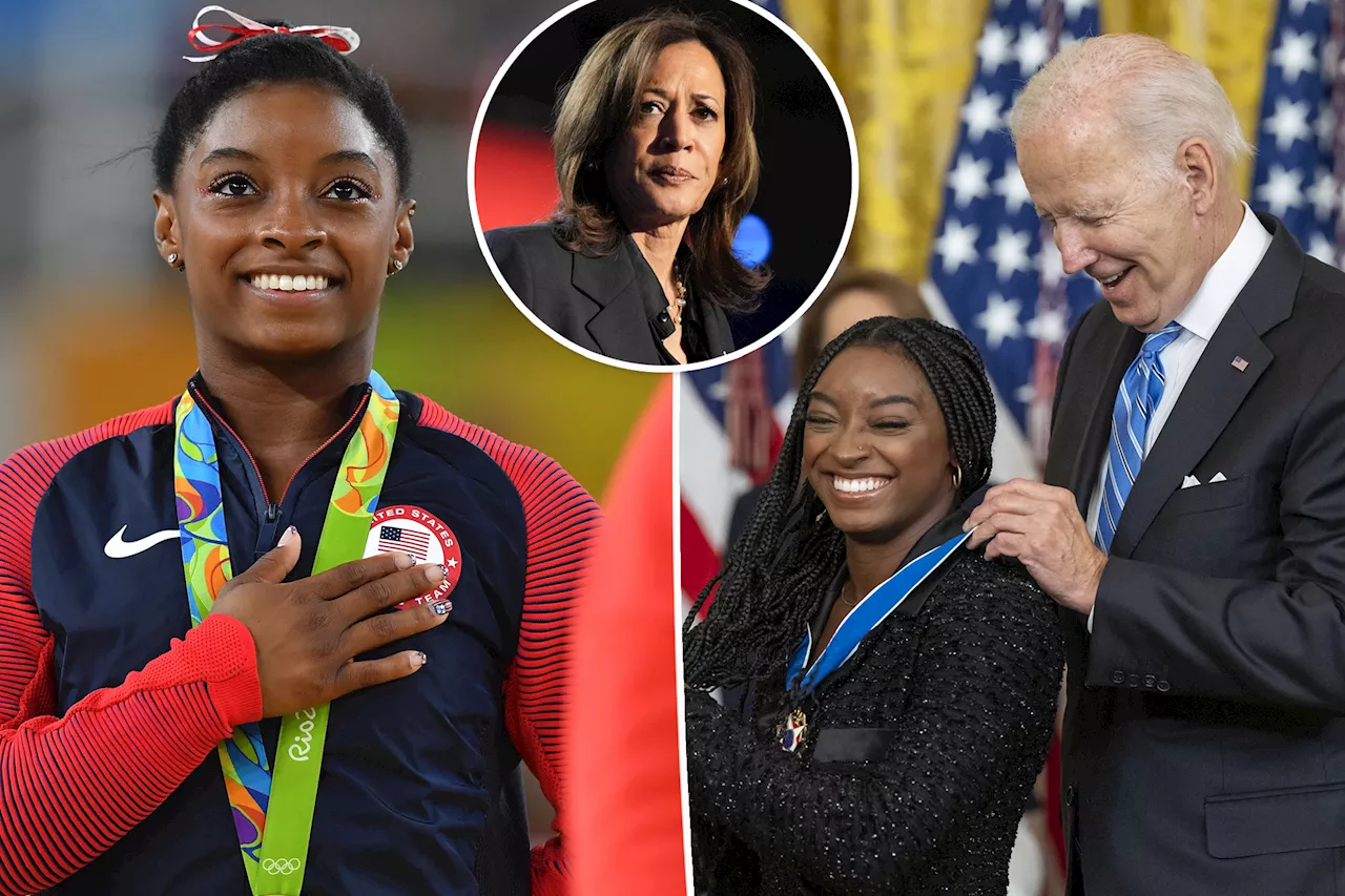 Simone Biles tells Joe Biden to 'stand up' after Kamala Harris' presidential election defeat: 'Straighten your back'