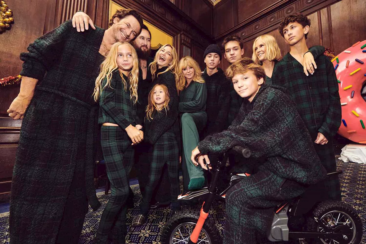 Goldie Hawn Joins Kids Kate and Oliver Hudson and Their Children for Cozy SKIMS Campaign: 'Family Holiday Card'