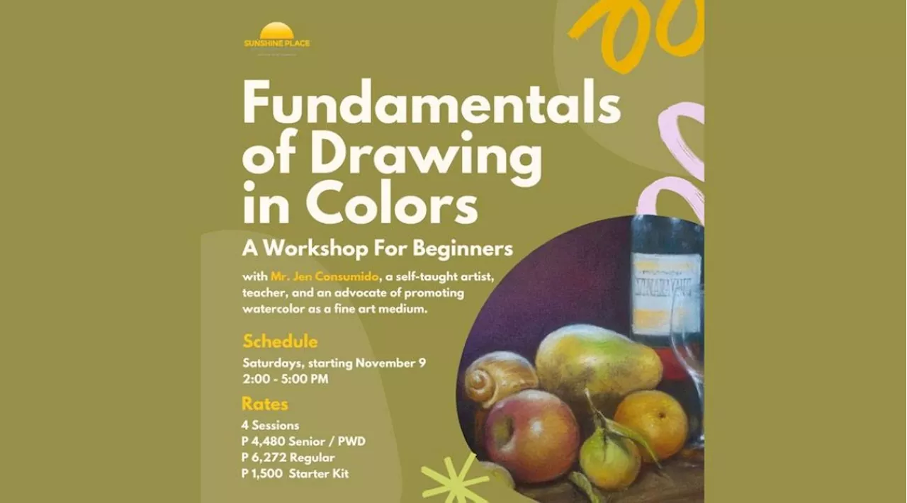 Sunshine Place offers Fundamentals of Drawing in Colors Workshop