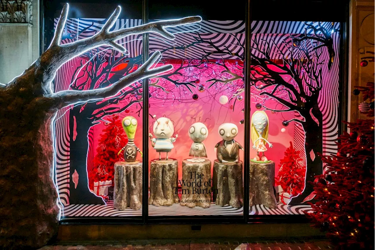 Harvey Nichols Unveils Spooky Christmas Windows Inspired by Tim Burton