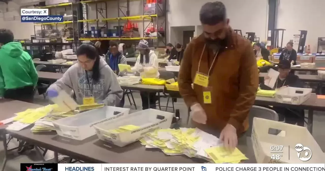 San Diego County Registrar of Voters says 500,000 ballots still left to