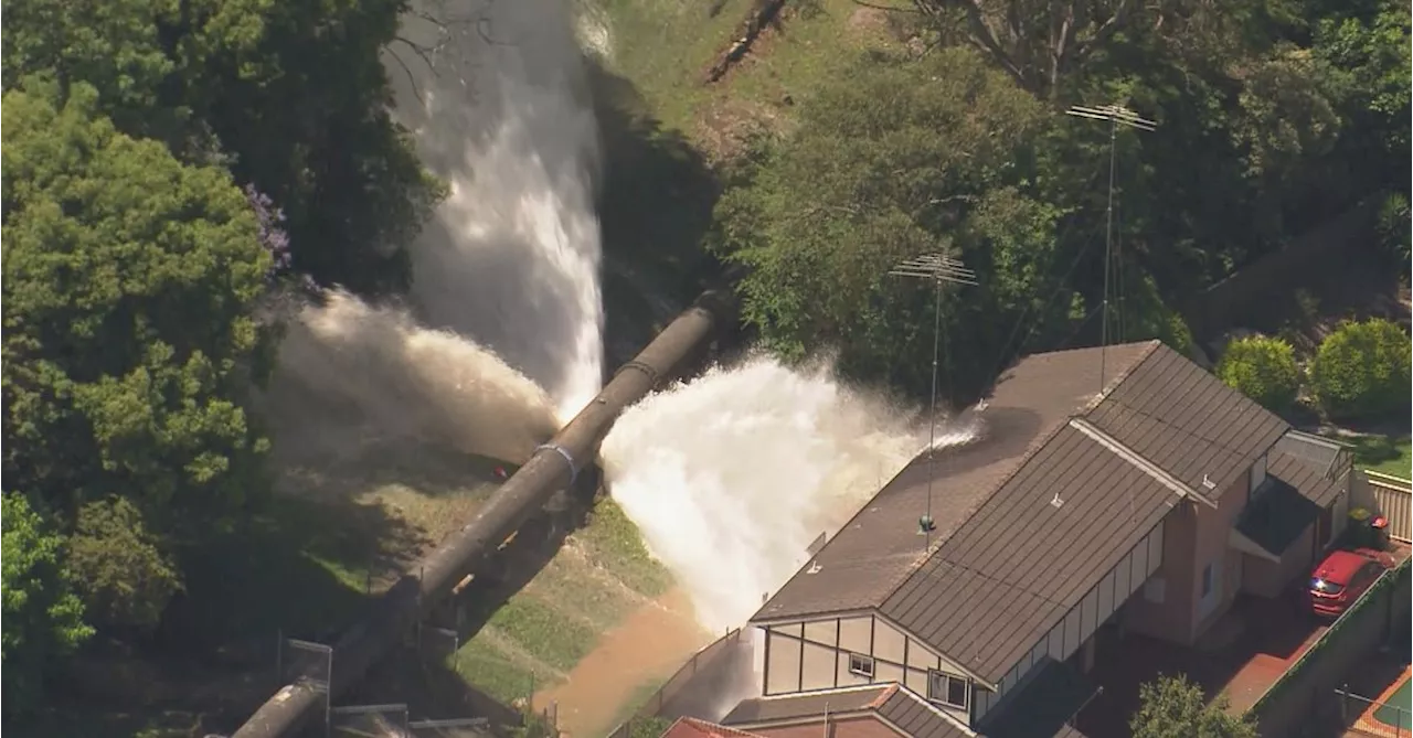 Water pipeline ruptures in Sydney, sending wall of water into nearby homes