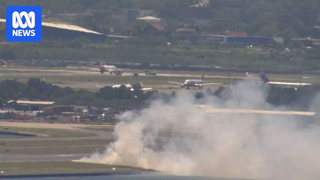 Qantas plane makes emergency landing, grass fire breaks out at Sydney Airport