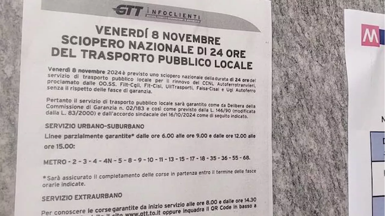 Sciopero trasporti, a Torino metro chiusa e file di gente in attesa