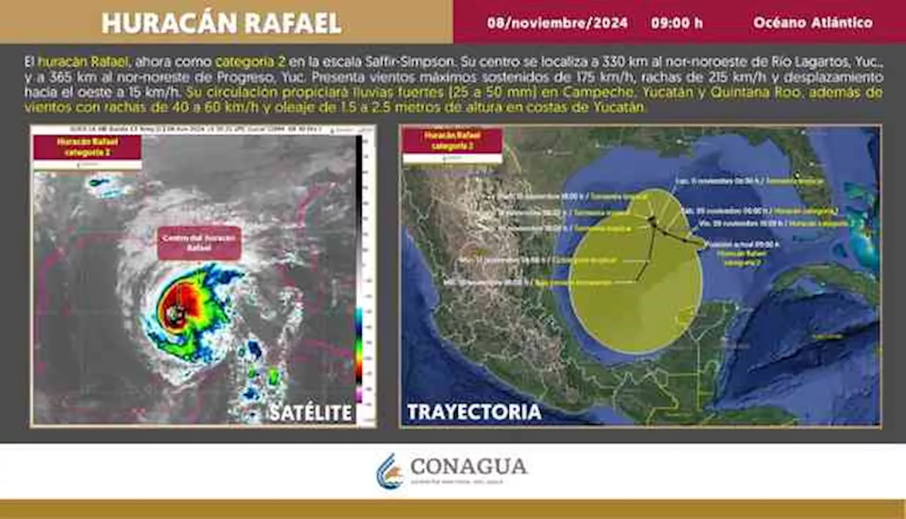 Pierde fuerza huracán Rafael; piden a Veracruz mantenerse alerta